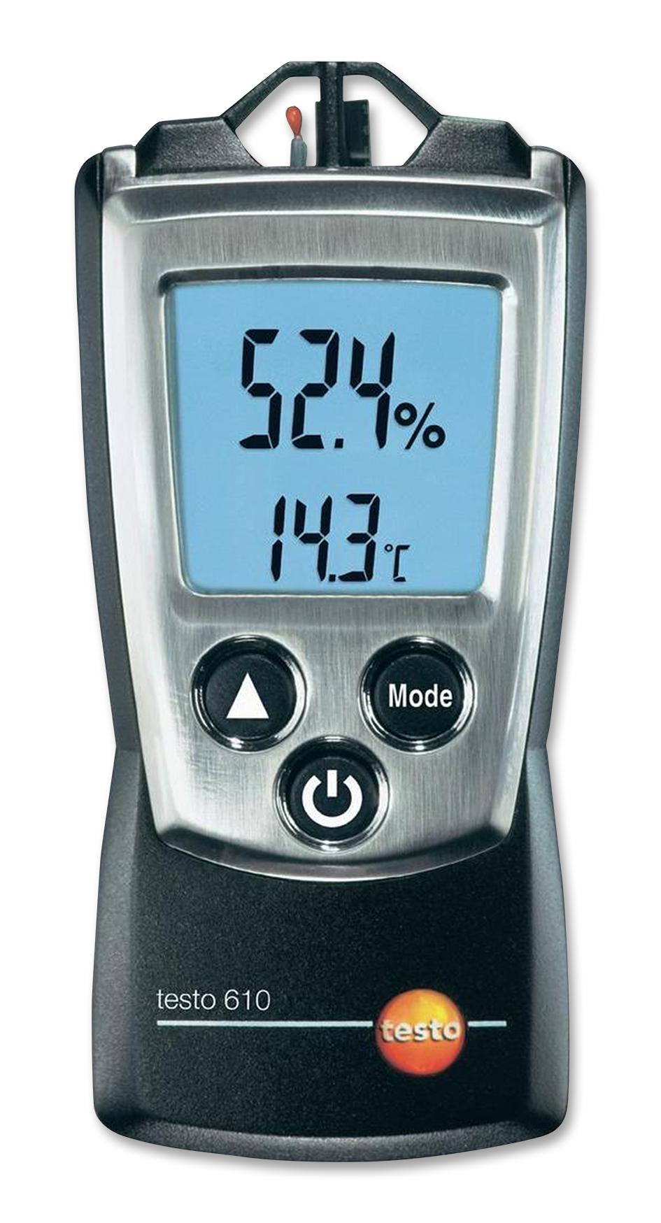 610 Testo Humidity Meter, 0 to 100 Relative Humidity, 2.5 