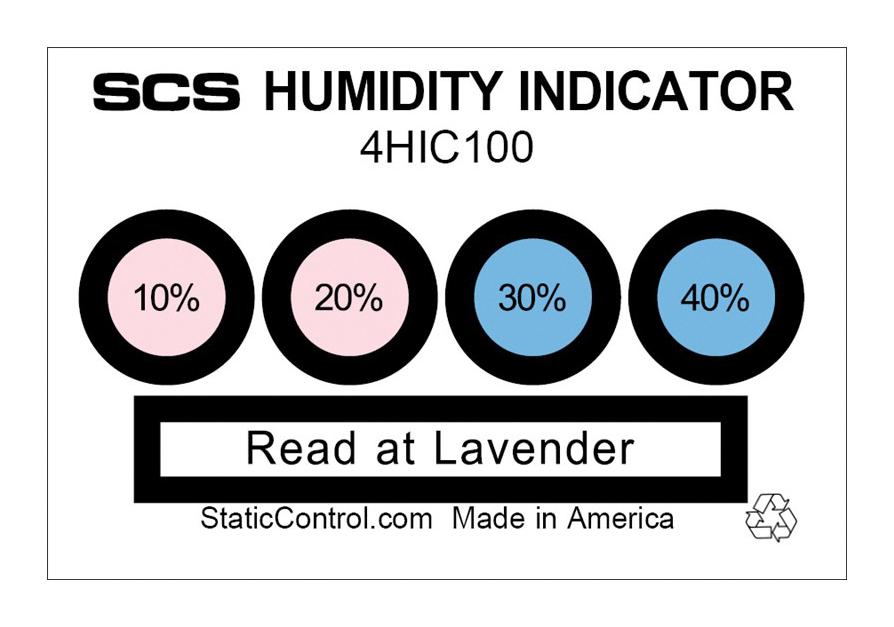 4HIC100 Scs Humidity Indicator Card, 4 Spot, 10