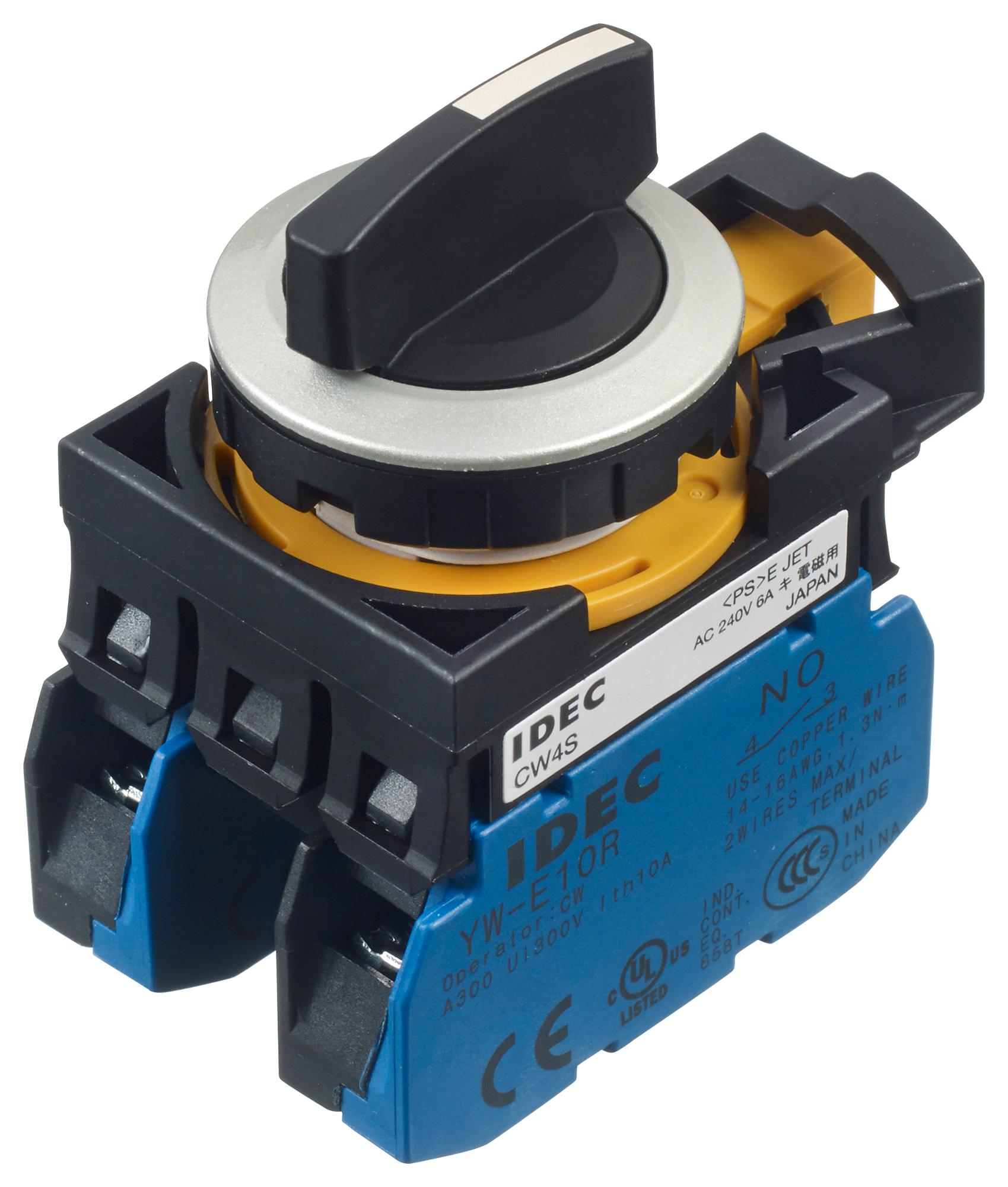 CW4S3E20 Idec Rotary Switch, 3 Position, 2 Pole