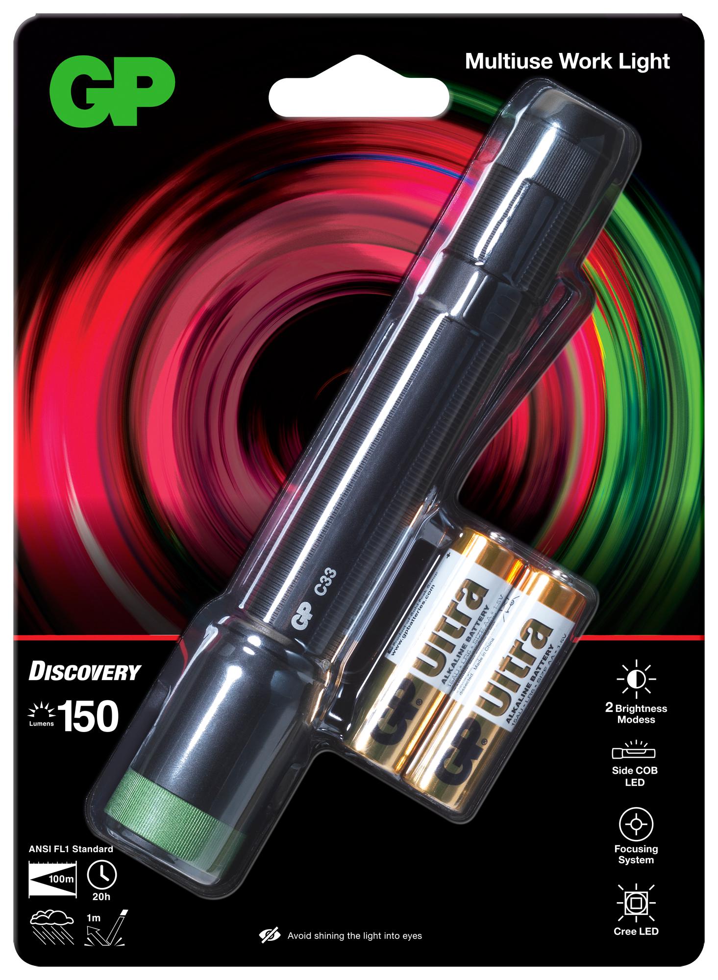 C33 Gp Batteries Torch, Hand Held, Cree LED