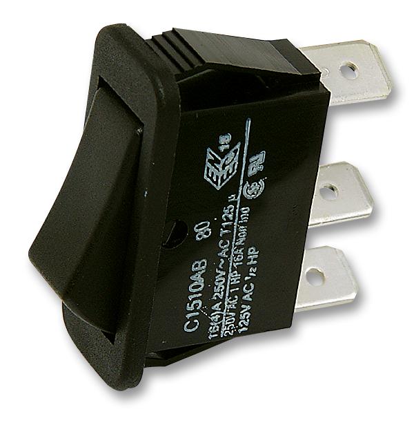 C1510AB Black Arcolectric Switches Rocker Switch Black SPDT