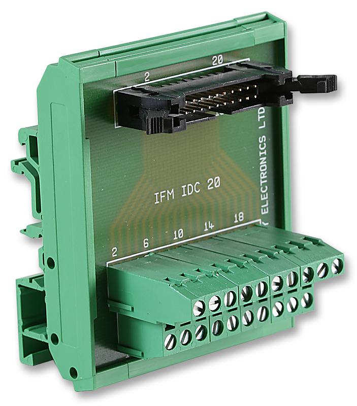 IFM IDC 20 M Jay Terminal Block Interface, IDC 20 Position Plug, Screw Type 20 Position
