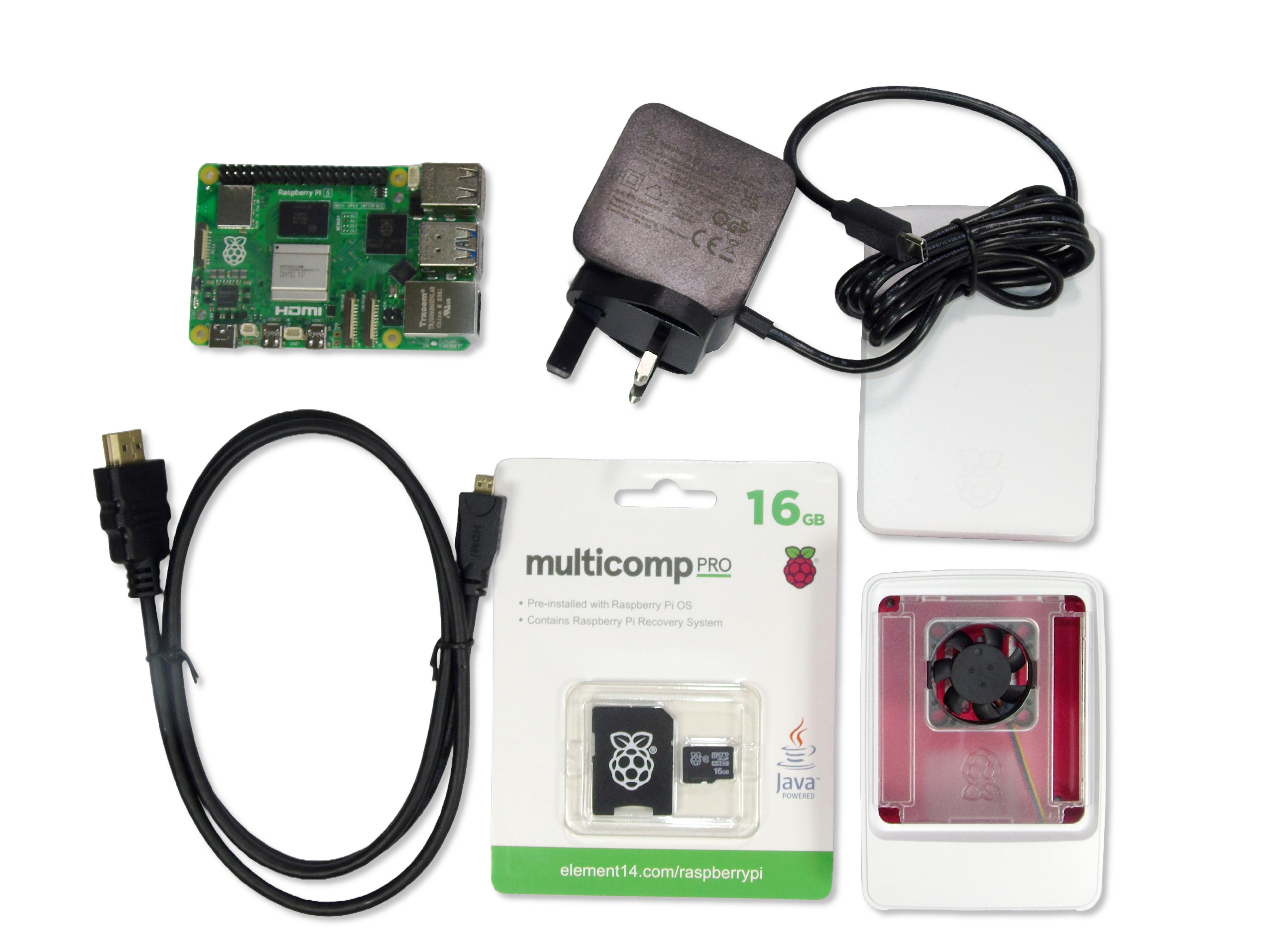RPI5STARTER KIT4GBUK Pro Raspberry Pi 5 Starter Kit, 4GB, micro SD 16GB