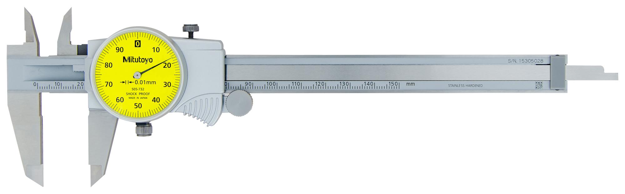 505732 Mitutoyo Dial Caliper, 150mm, 0.01mm Resolution