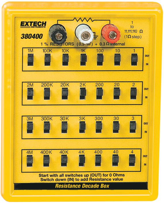 380400 Extech Instruments DECADE RESISTANCE BOX, 1 TO 11111110 OHM