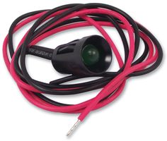 CML INNOVATIVE TECHNOLOGIES 1980100051450 LED Panel Mount Indicator, Snap-in, Green, 8 mm, 10 mA, 25 mcd, Not Rated