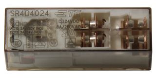 TE CONNECTIVITY - SCHRACK SR4D4024 Safety Relay, 24 VDC, DPST-NO, DPST-NC, SR4 Series, Through Hole, 8 A, Solder