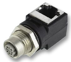 HARTING 21 03 381 4401 Connector Adapter, M12, 4 Ways, Jack, RJ45, 8 Ways, Receptacle