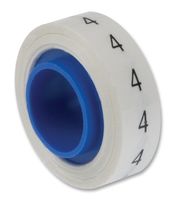 PANDUIT PMDR-4 Wire Marker, Numbered Tape, Pre Printed, 4, PET (Polyester), Black, White