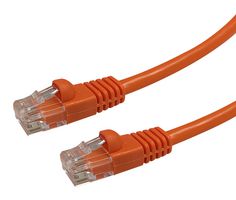 VIDEK 2965-0.5RG Ethernet Cable, Patch Lead, Cat5e, RJ45 Plug to RJ45 Plug, Orange, 500 mm