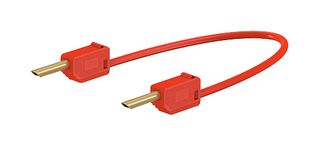 STAUBLI 28.0033-030-22 Test Lead, 2mm Banana Plug to 2mm Banana Plug, Red, 60 V, 10 A, 300 mm