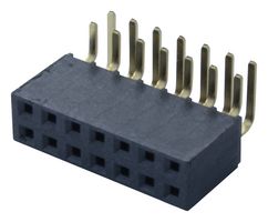SAMTEC SSW-107-02-G-D-RA PCB Receptacle, Board-to-Board, 2.54 mm, 2 Rows, 14 Contacts, Through Hole Mount Right Angle, SSW