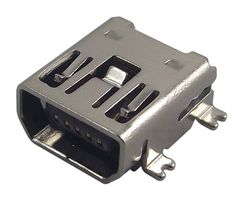 SAMTEC MUSB-05-S-AB-SM-A USB Connector, Mini USB Type AB, USB 2.0, Receptacle, 5 Ways, Surface Mount, Right Angle