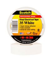 3M 35 19MM WHITE Electrical Insulation Tape, PVC (Polyvinyl Chloride), White, 19 mm x 20 m