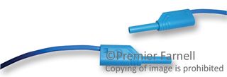 HIRSCHMANN TEST AND MEASUREMENT 975698702 Test Lead, 2mm Banana Plug to 2mm Banana Plug, Blue, 1 kV, 10 A, 2 m
