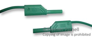 HIRSCHMANN TEST AND MEASUREMENT 975698704 Test Lead, 2mm Banana Plug to 2mm Banana Plug, Green, 1 kV, 10 A, 2 m