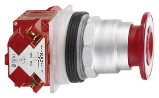 SQUARE D BY SCHNEIDER ELECTRIC 9001KR9R20H6 Industrial Pushbutton Switch, Harmony 9001K Series, 30 mm, SPST-NC, Momentary, Mushroom, Red