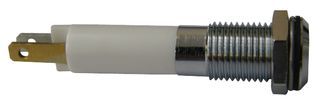 CML INNOVATIVE TECHNOLOGIES 1901025W LED Panel Mount Indicator, Satin Chrome Bezel, Cool White, 12 VDC, 8 mm, 20 mA, 500 mcd, IP67
