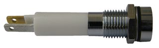 CML INNOVATIVE TECHNOLOGIES 1905000W LED Panel Mount Indicator, Satin Chrome Bezel, Cool White, 3.2 VDC, 8 mm, 30 mA, 500 mcd, IP40
