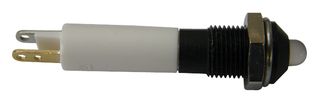 CML INNOVATIVE TECHNOLOGIES 1902125W LED Panel Mount Indicator, Black Chrome Bezel, Cool White, 12 VDC, 6 mm, 18 mA, 500 mcd, IP40