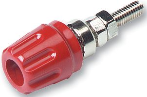 HIRSCHMANN TEST AND MEASUREMENT 930099101 Binding Post, PK 10 A Series, 16 A, 60 VDC, Nickel Plated Contacts, Panel Mount, Red