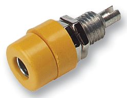 HIRSCHMANN TEST AND MEASUREMENT 930166103 Banana Test Connector, Socket, Panel Mount, 32 A, 60 V, Tin Plated Contacts, Yellow