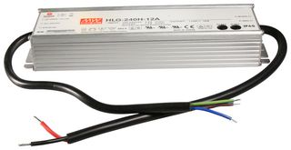 MEAN WELL HLG-240H-12A LED Driver, ITE, 192 W, 12 VDC, 16 A, Constant Current, 90 V