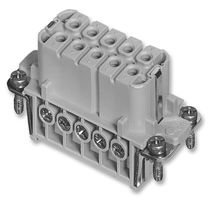 AMPHENOL SINE/TUCHEL C146 10B010 102 4 Heavy Duty Connector, Signal, Wire Protection, heavymate A Series, Insert, 10+PE Contacts, 10A