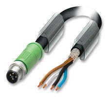 PHOENIX CONTACT 1424120 Sensor Cable, PUR, M12 Plug, Free End, 4 Positions, 1.5 m, 4.9 ft