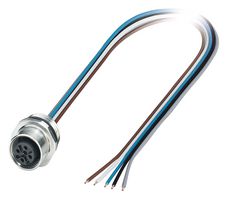 PHOENIX CONTACT 1458871 Sensor Cable, M12 Receptacle, Free End, 5 Positions, 500 mm, 19.6 "