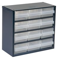RAACO 137553 Storage Cabinet, 12 Drawer, Steel, 283mm x 306mm x 150mm