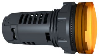 SCHNEIDER ELECTRIC XB5EVB5 LED Panel Mount Indicator, Round, Orange, 24 VDC, 22 mm, IP66, NEMA 4X, NEMA 13