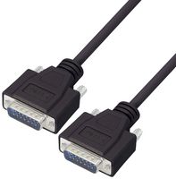 L-COM CSMNB15MM-10 Computer Cable, D Subminiature Plug, 15 Way, D Subminiature Plug, 15 Way, 10 ft, 3.05 m, Black