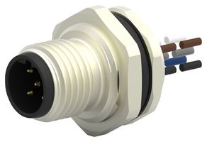 TE CONNECTIVITY T4171010405-001 Sensor Cable, B Coded, M12 Plug, Free End, 5 Positions, 200 mm, 7.87 ", T417 Series