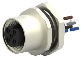 TE CONNECTIVITY T4171310405-001 Sensor Cable, B Coded, M12 Receptacle, Free End, 5 Positions, 200 mm, 7.87 "