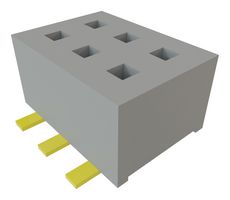 SAMTEC CLP-103-02-G-D PCB Receptacle, Board-to-Board, 1.27 mm, 2 Rows, 6 Contacts, Surface Mount