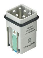 HARTING 09120052634 Heavy Duty Connector, Han Q, Insert, 5 Contacts, 3A, Plug, Push Lock Pin