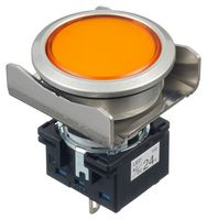 IDEC LBW6MP-1T04WA LED Panel Mount Indicator, Amber, 24 V, 22.3 mm, IP65