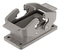 HARTING 09300101301 Heavy Duty Connector, Base, Bulkhead Mount, Aluminium Body, 2 Lever, 10B