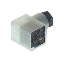 HIRSCHMANN GDML3011LED24BO Rectangular Power Connector, Red LED, 3 Contacts, GDM, Cable Mount, Screw, Receptacle