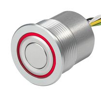 SCHURTER 1241.6454 Vandal Resistant Switch, MCS Series, 30.3 mm, SPST-NO, Momentary, Flush, Natural