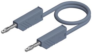 HIRSCHMANN TEST AND MEASUREMENT 934507106 Banana Test Lead, 4mm Stackable Banana Plug, 4mm Stackable Banana Plug, 5 ft, 1.5 m, Grey, 32 A