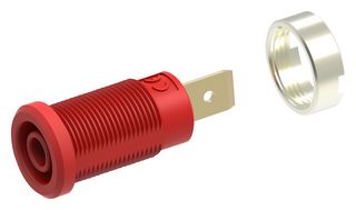 MULTICOMP PRO 72-14184 Banana Test Connector, Jack, Panel Mount, 36 A, 1 kV, Gold Plated Contacts, Red