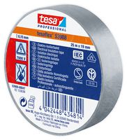 TESA 53988 GREY 25M X 19MM Electrical Insulation Tape, PVC (Polyvinyl Chloride), Grey, 19 mm x 25 m
