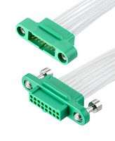 HARWIN G125-MC11005M1-0300F1 Cable Assembly, Black / Green, 300 mm, 11.8 "