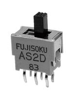 NIDEC COMPONENTS AS2D-2M-10-Z Slide Switch, Hyper-Miniature, DPDT, On-On, Through Hole, AS Series, 50 mA, 60 V