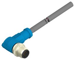 TE CONNECTIVITY T4161220005-005 Sensor Cable, 90° M12 Plug, Free End, 5 Positions, 5 m, 16.4 ft, T416 Series