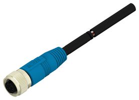 TE CONNECTIVITY T4151310008-001 Sensor Cable, M12 Plug, Free End, 8 Positions, 500 mm, 19.7 ", T415 Series