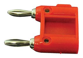 MUELLER ELECTRIC BU-P1330-2. Banana Test Connector, Plug, Cable Mount, 15 A, 5 kV, Nickel Plated Contacts, Red