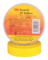 3M 35 YELLOW (3/4"X66FT) Electrical Insulation Tape, PVC (Polyvinyl Chloride), Yellow, 19.05 mm x 20.12 m